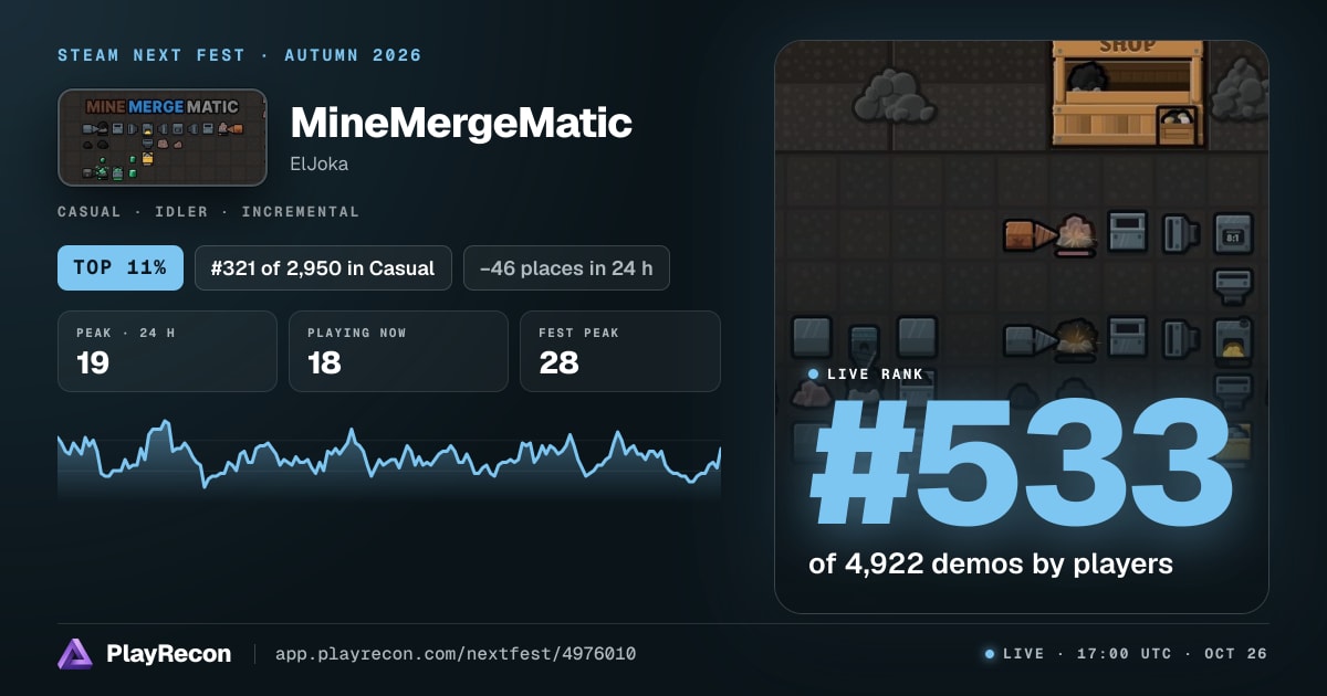 MineMergeMatic in Steam Next Fest