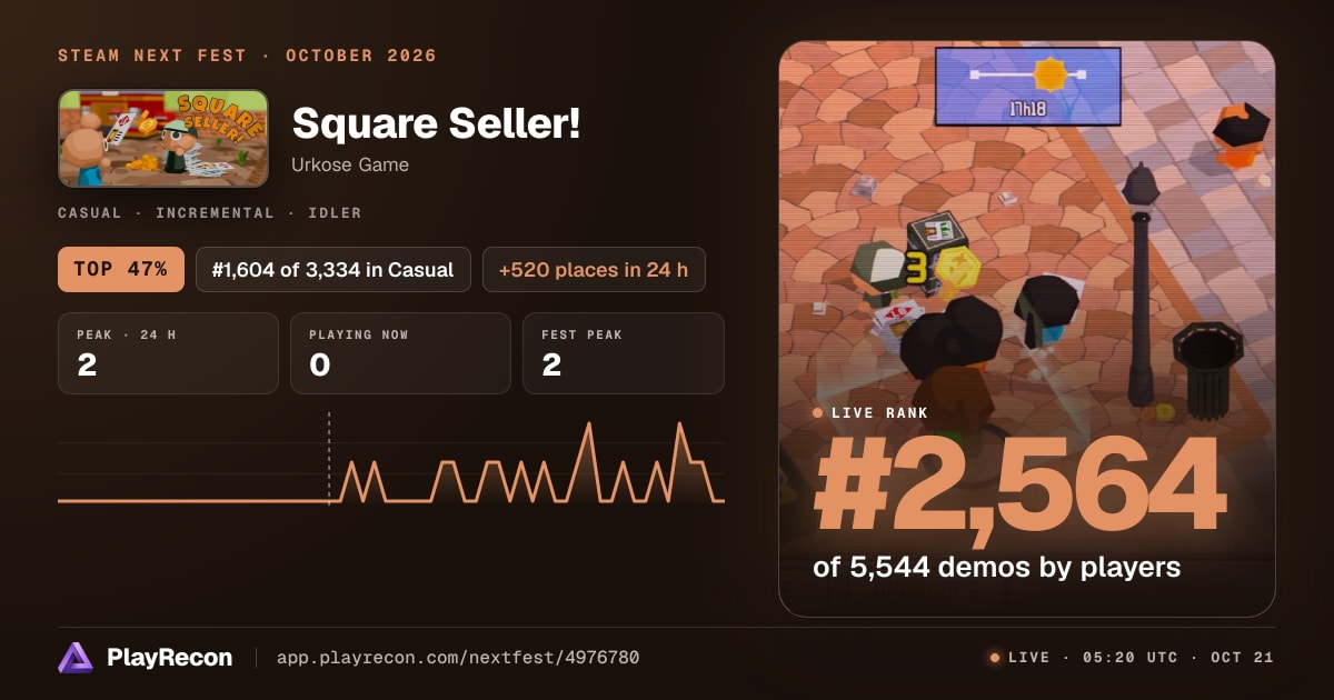 Square Seller! на Steam Next Fest