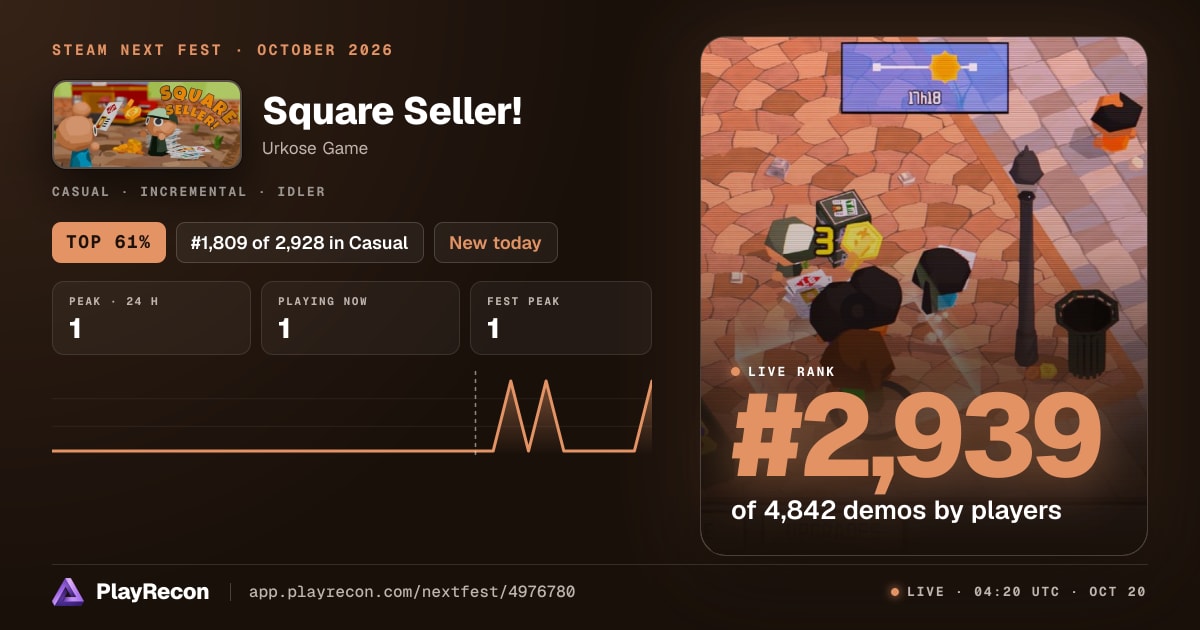 Square Seller! in Steam Next Fest