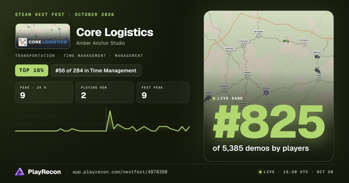 Core Logistics en el Steam Next Fest