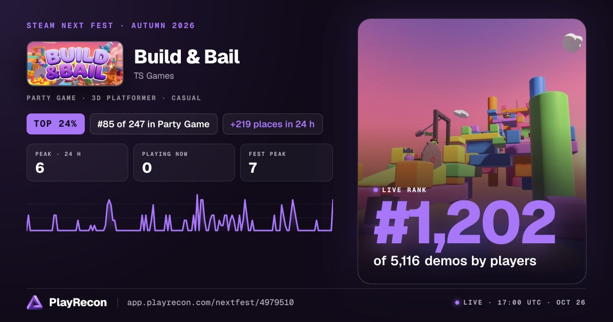 Build & Bail in Steam Next Fest