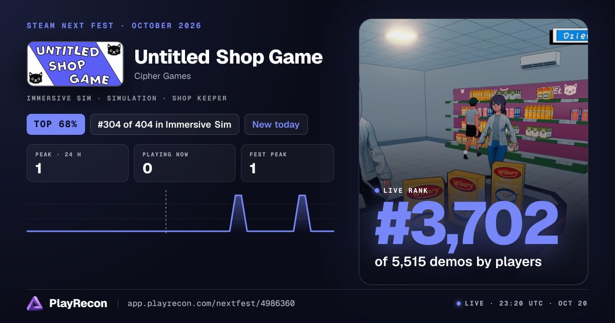 Untitled Shop Game im Steam Next Fest