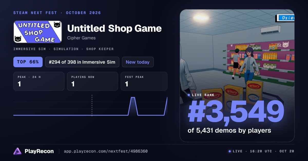 Untitled Shop Game au Steam Next Fest