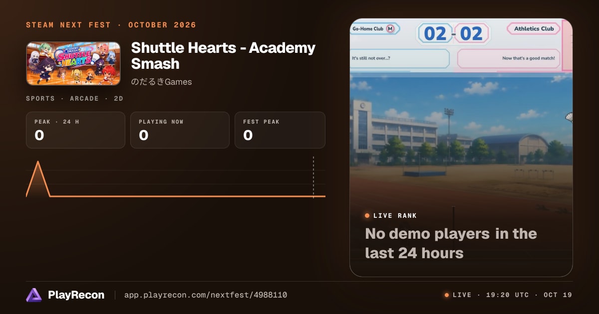 Shuttle Hearts - Academy Smash in Steam Next Fest
