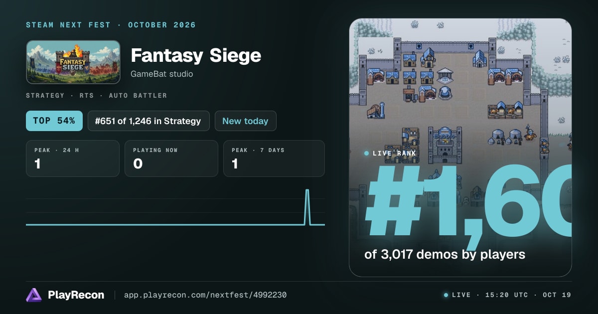 Fantasy Siege im Steam Next Fest
