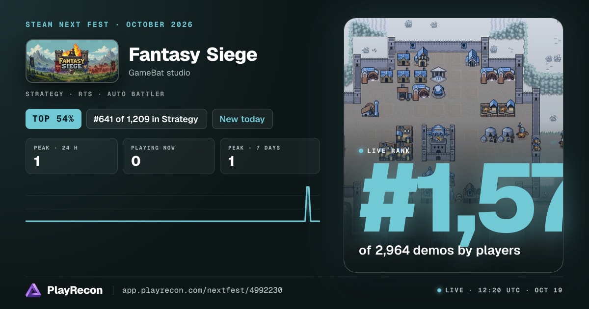 Fantasy Siege in Steam Next Fest