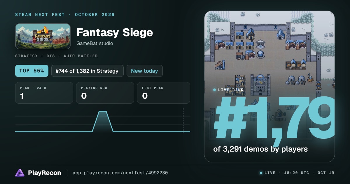 Fantasy Siege на Steam Next Fest