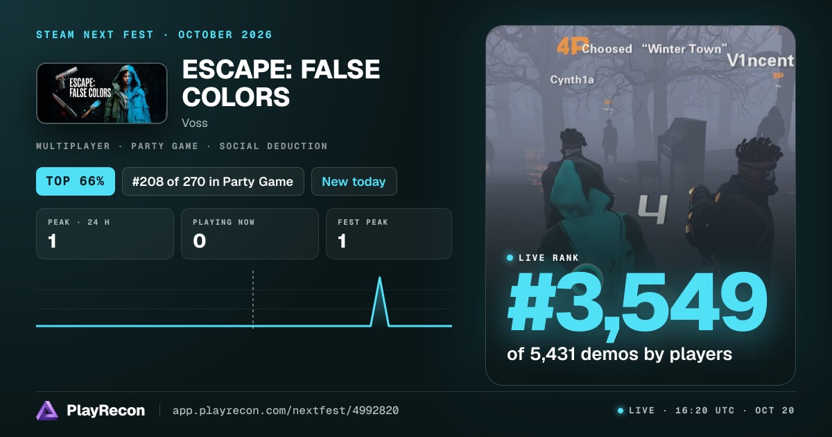 ESCAPE: FALSE COLORS in Steam Next Fest
