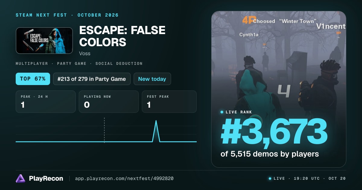 ESCAPE: FALSE COLORS au Steam Next Fest