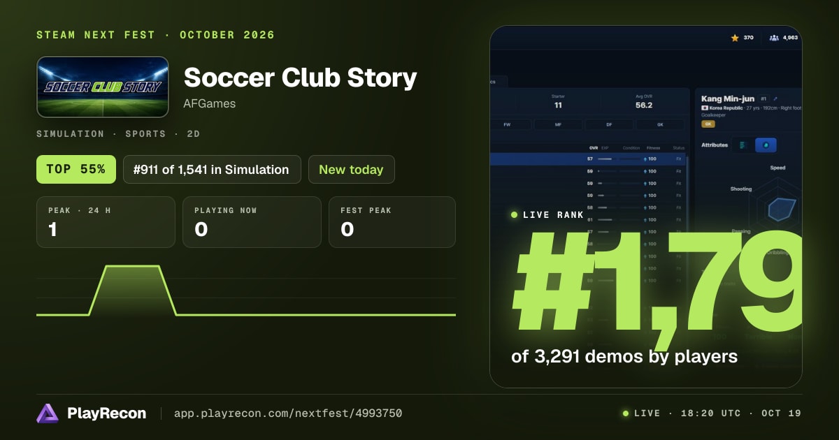 Soccer Club Story in Steam Next Fest