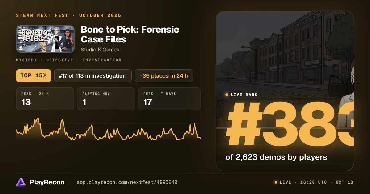 Bone to Pick: Forensic Case Files in Steam Next Fest