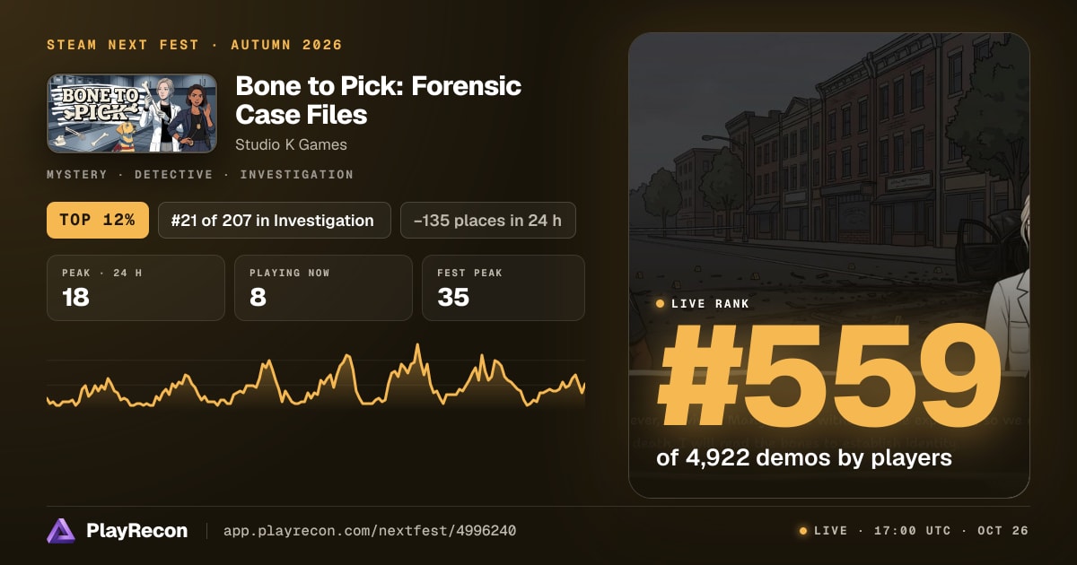 Bone to Pick: Forensic Case Files in Steam Next Fest