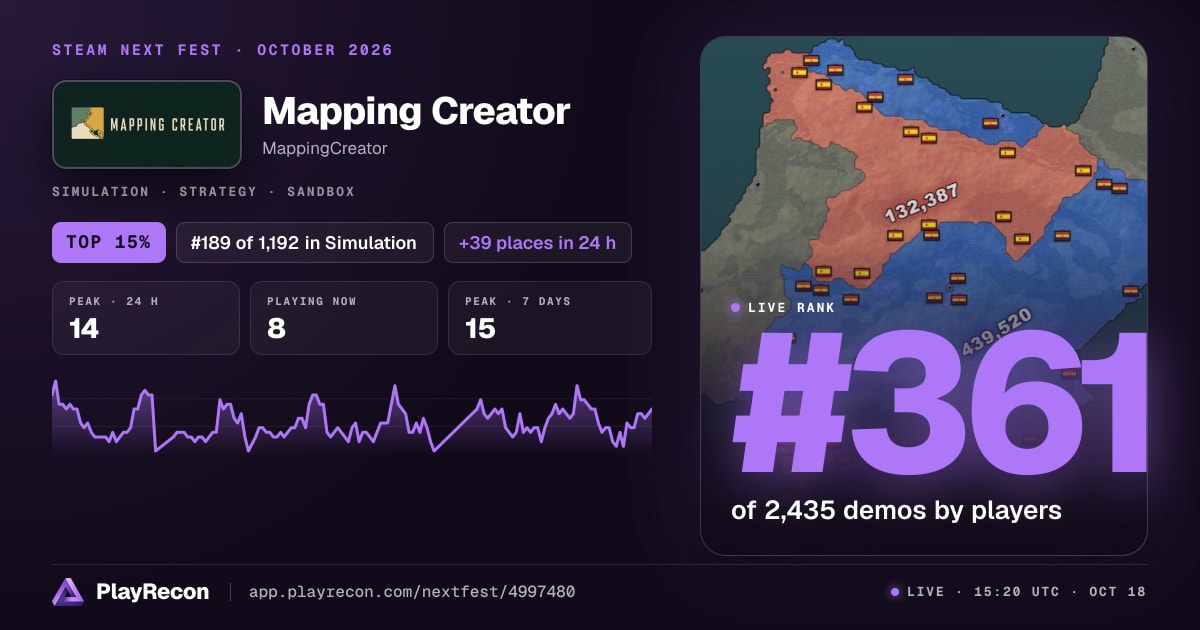 Mapping Creator in Steam Next Fest