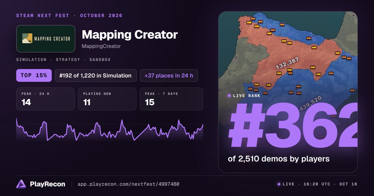 Mapping Creator au Steam Next Fest