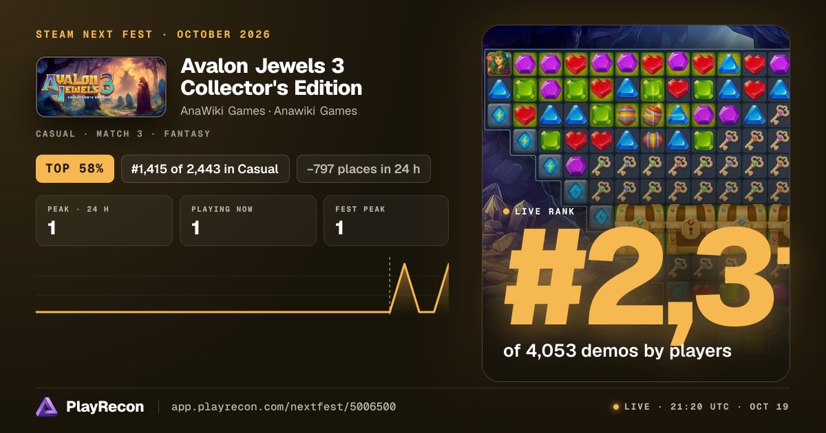 Avalon Jewels 3 Collector's Edition in Steam Next Fest