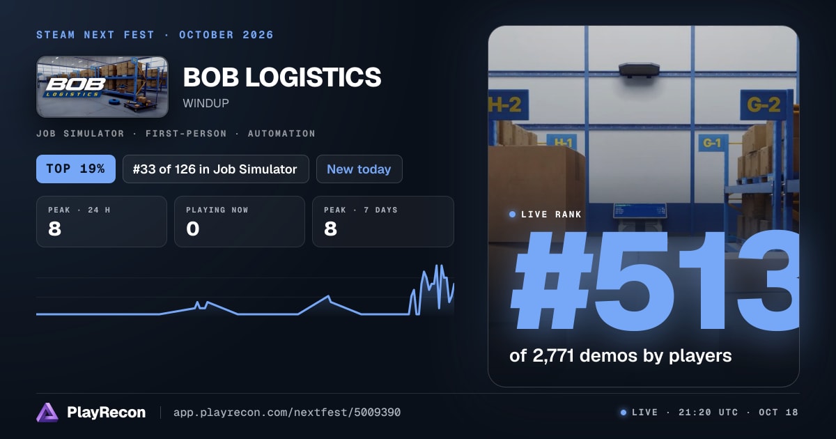 BOB LOGISTICS en el Steam Next Fest