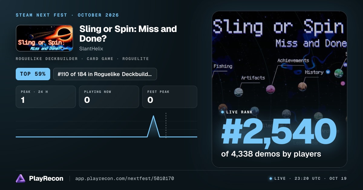 Sling or Spin: Miss and Done? au Steam Next Fest