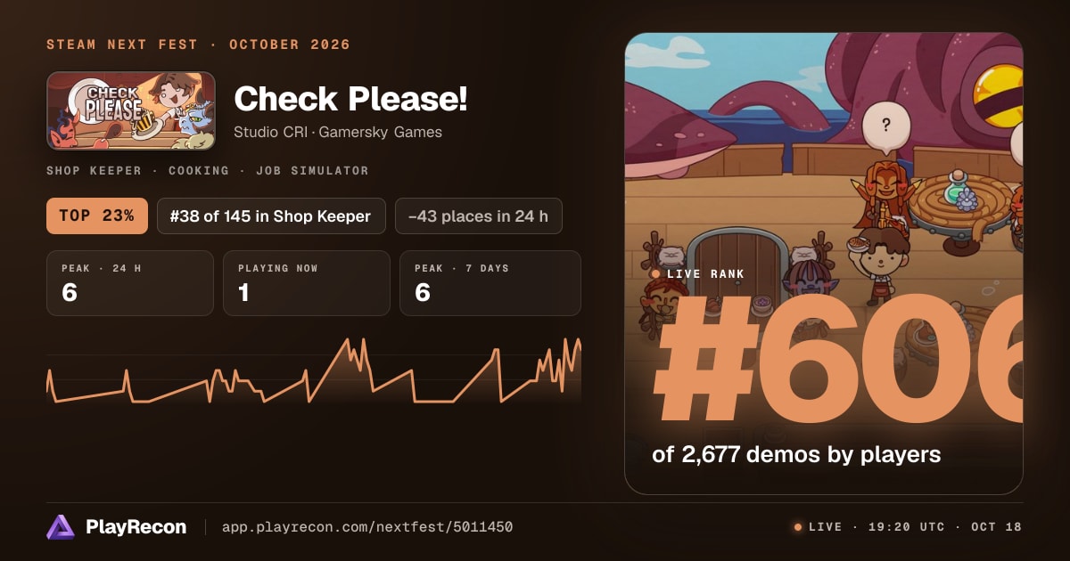 Check Please! in Steam Next Fest