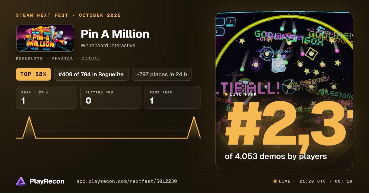 Pin A Million in Steam Next Fest