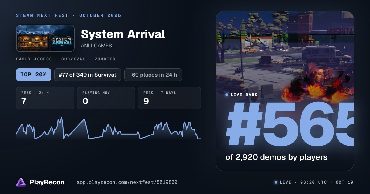 System Arrival in Steam Next Fest