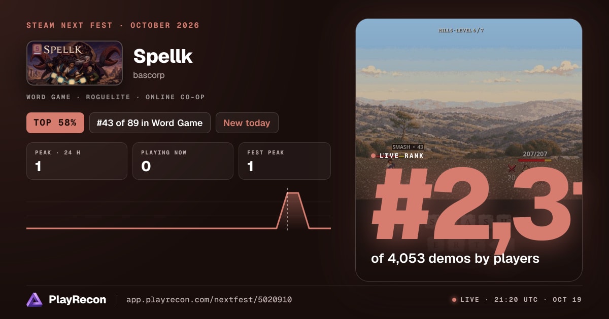 Spellk in Steam Next Fest