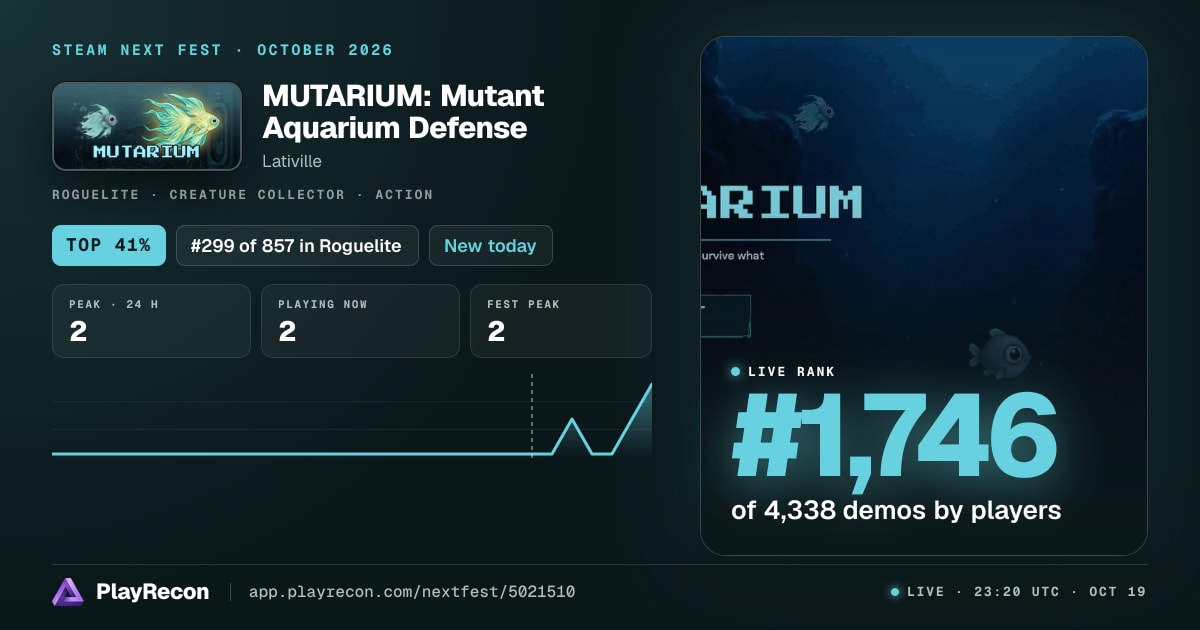 MUTARIUM: Mutant Aquarium Defense im Steam Next Fest