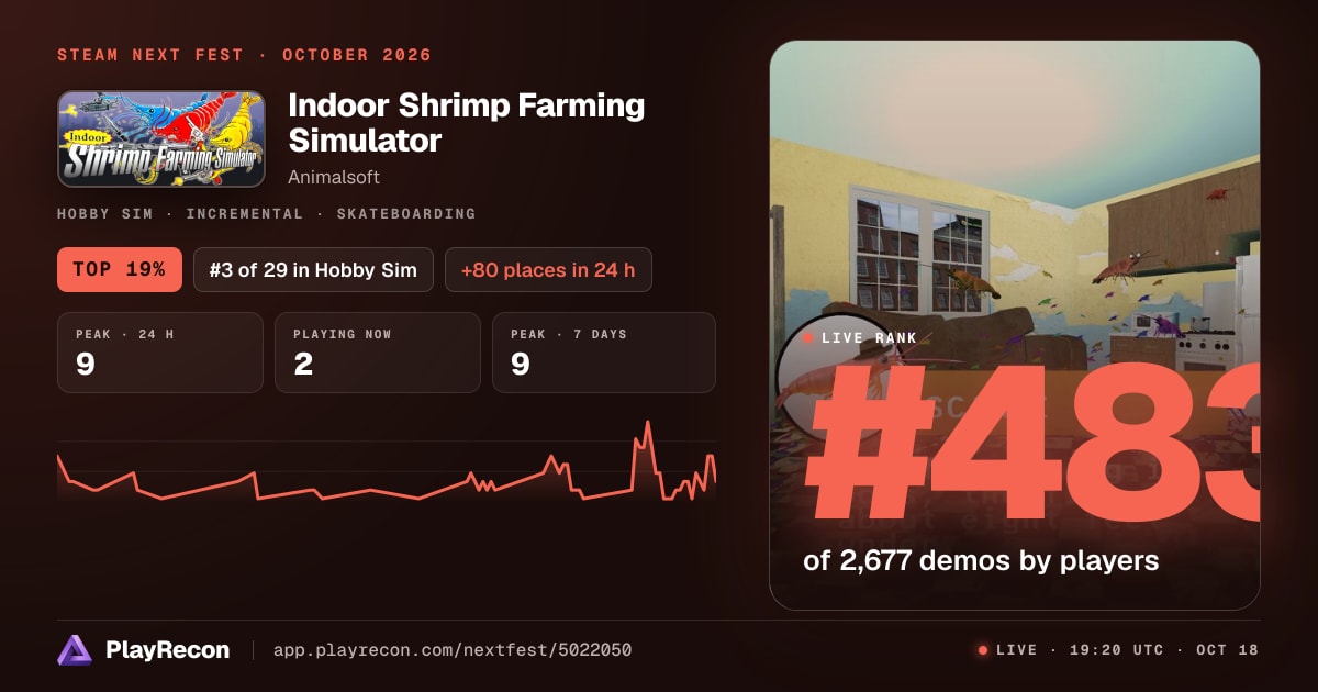 Indoor Shrimp Farming Simulator au Steam Next Fest