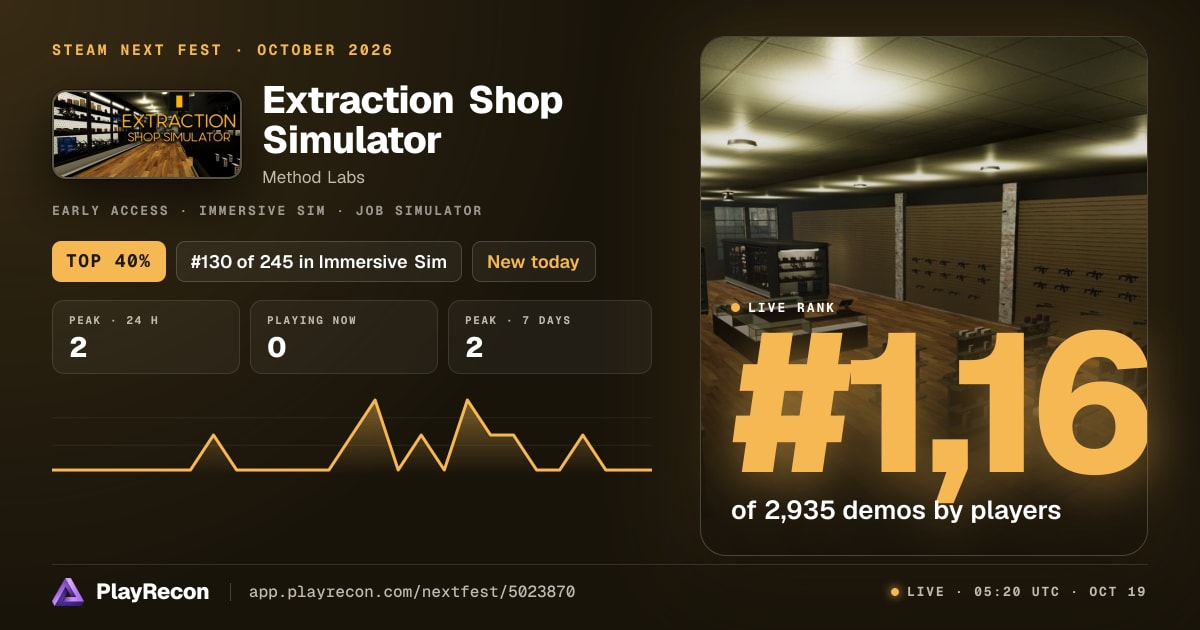 Extraction Shop Simulator in Steam Next Fest