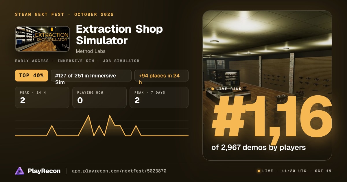 Extraction Shop Simulator на Steam Next Fest