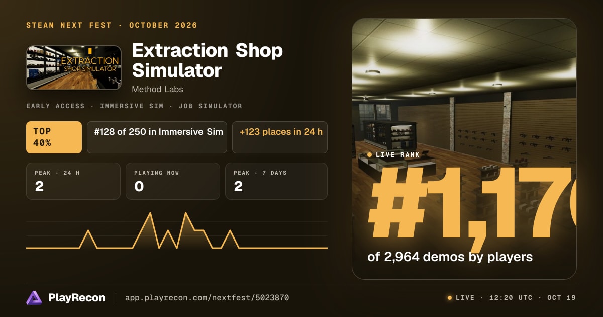 Extraction Shop Simulator allo Steam Next Fest