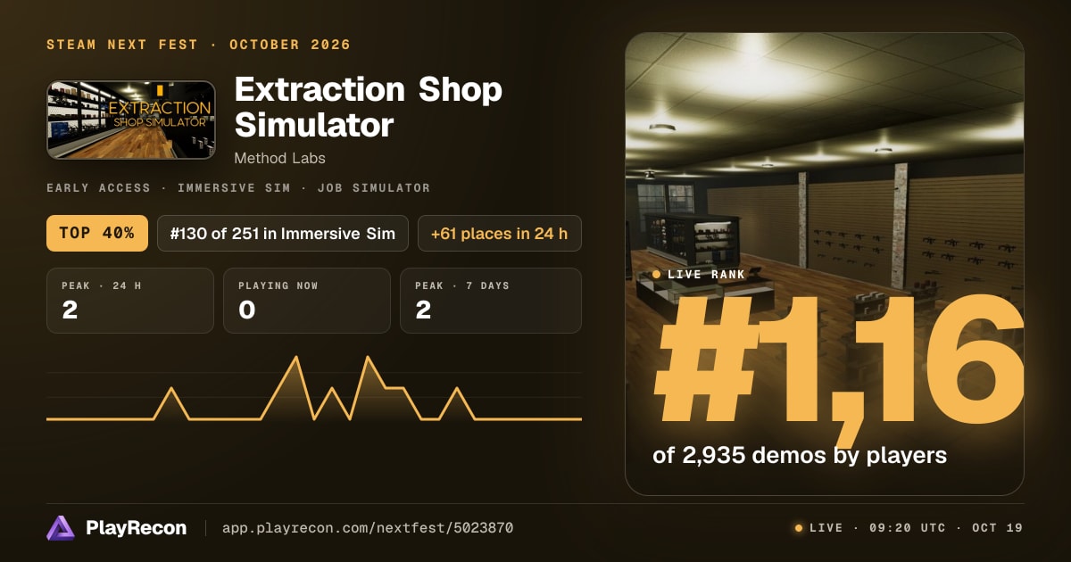 Extraction Shop Simulator im Steam Next Fest