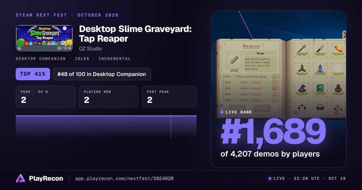 Desktop Slime Graveyard: Tap Reaper im Steam Next Fest