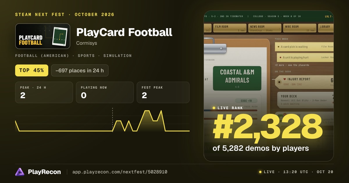 PlayCard Football im Steam Next Fest