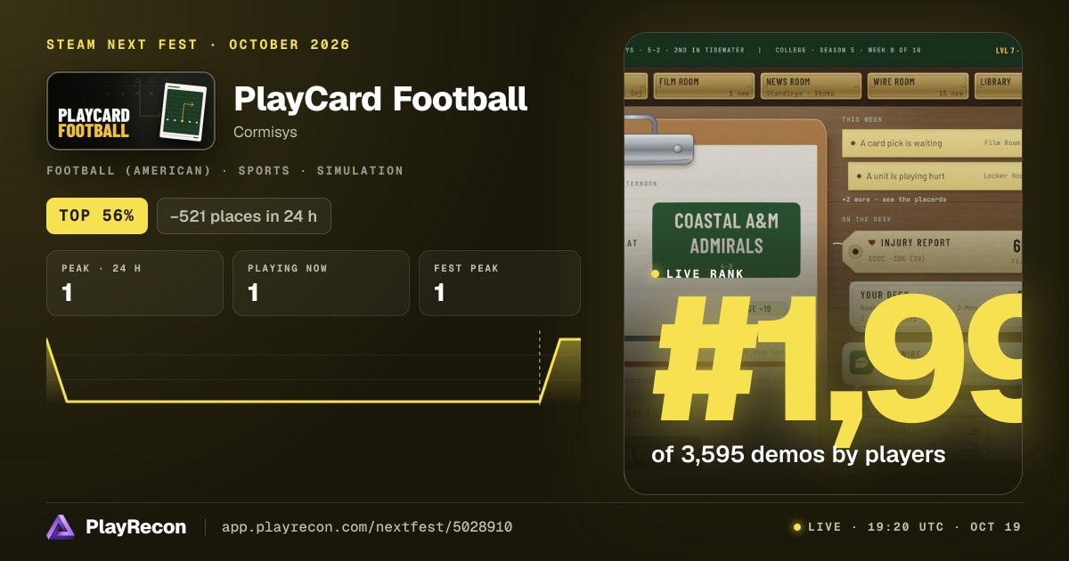PlayCard Football in Steam Next Fest