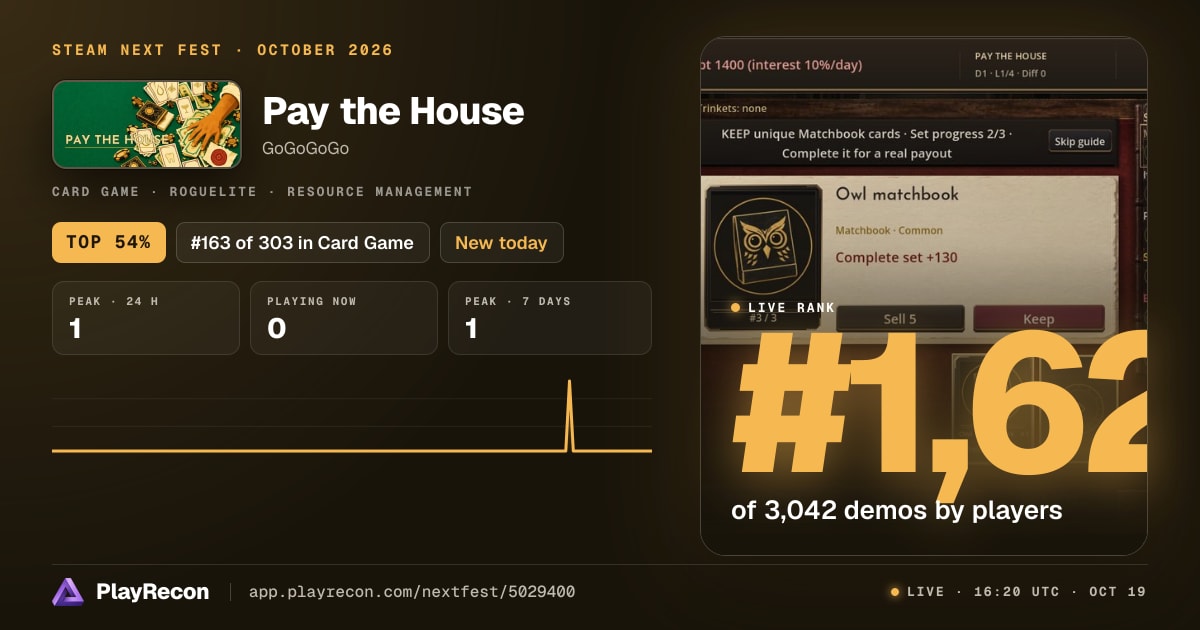 Pay the House en el Steam Next Fest