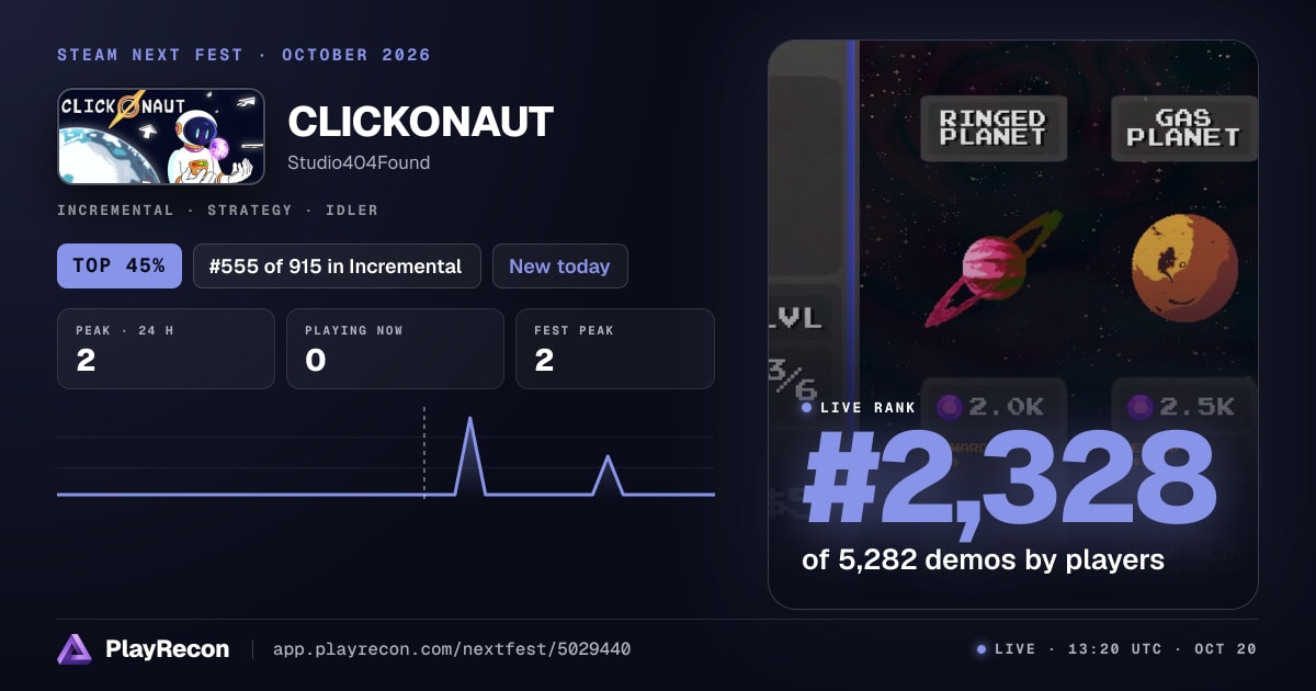 CLICKONAUT im Steam Next Fest