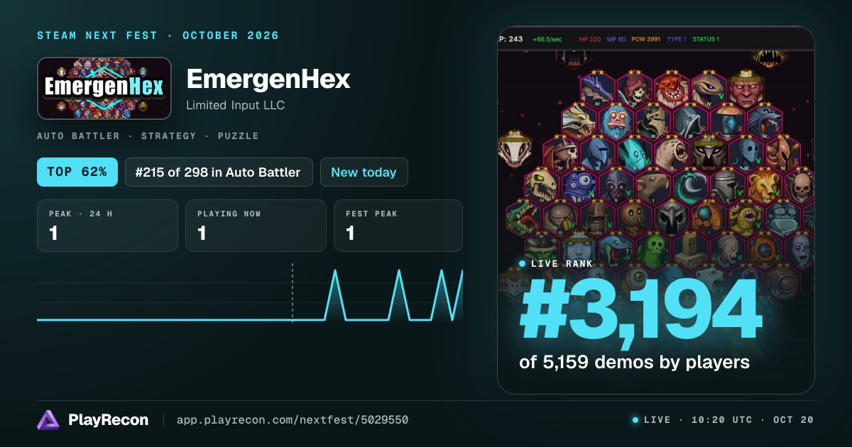 EmergenHex in Steam Next Fest