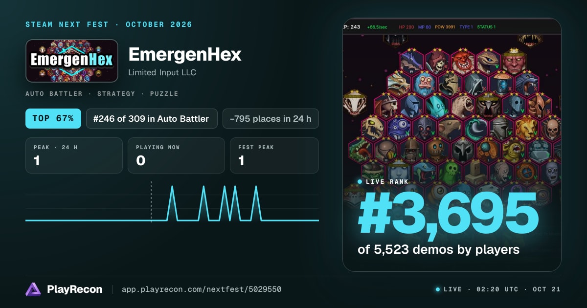 EmergenHex en el Steam Next Fest