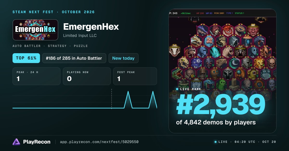 EmergenHex au Steam Next Fest