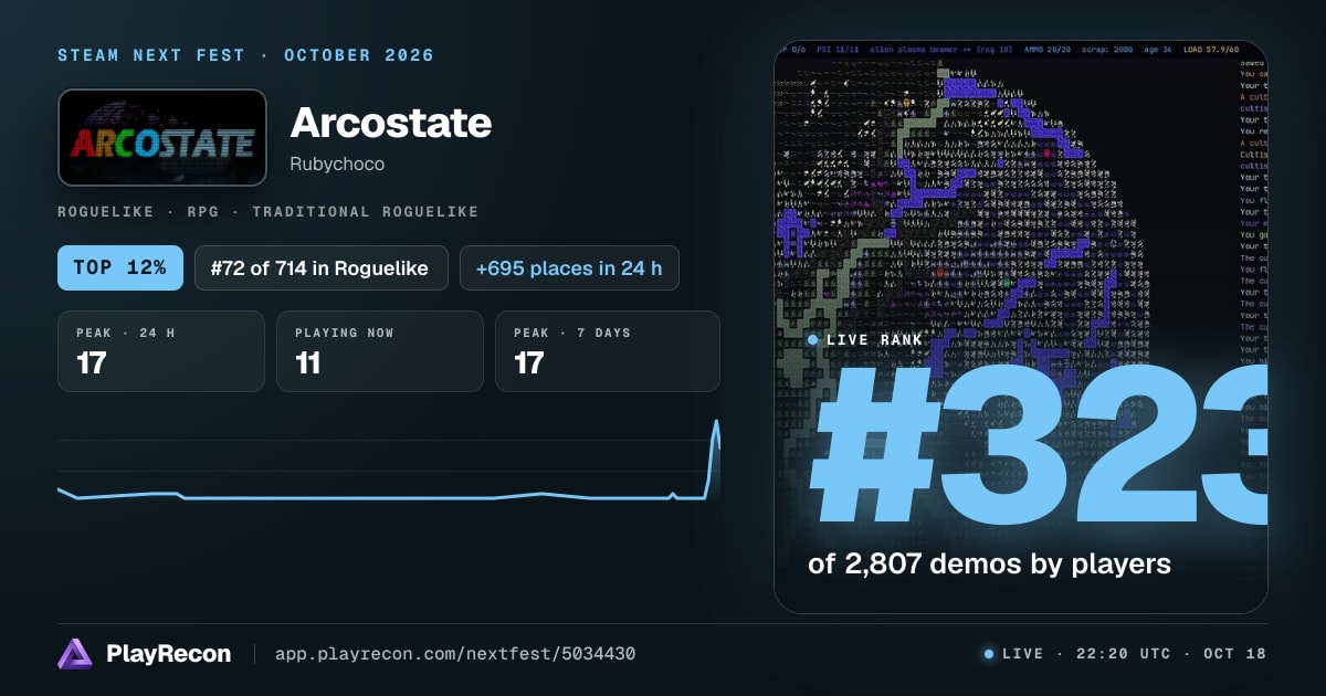 Arcostate in Steam Next Fest