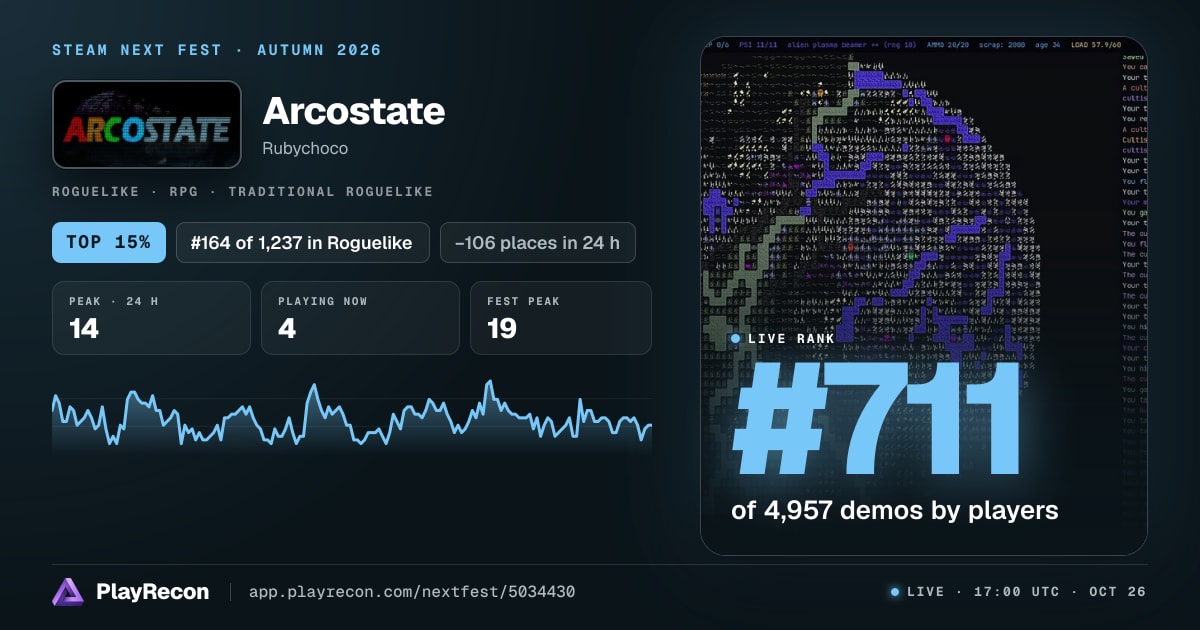 Arcostate in Steam Next Fest