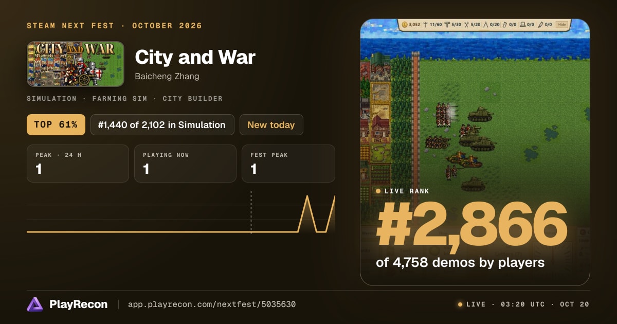City and War in Steam Next Fest