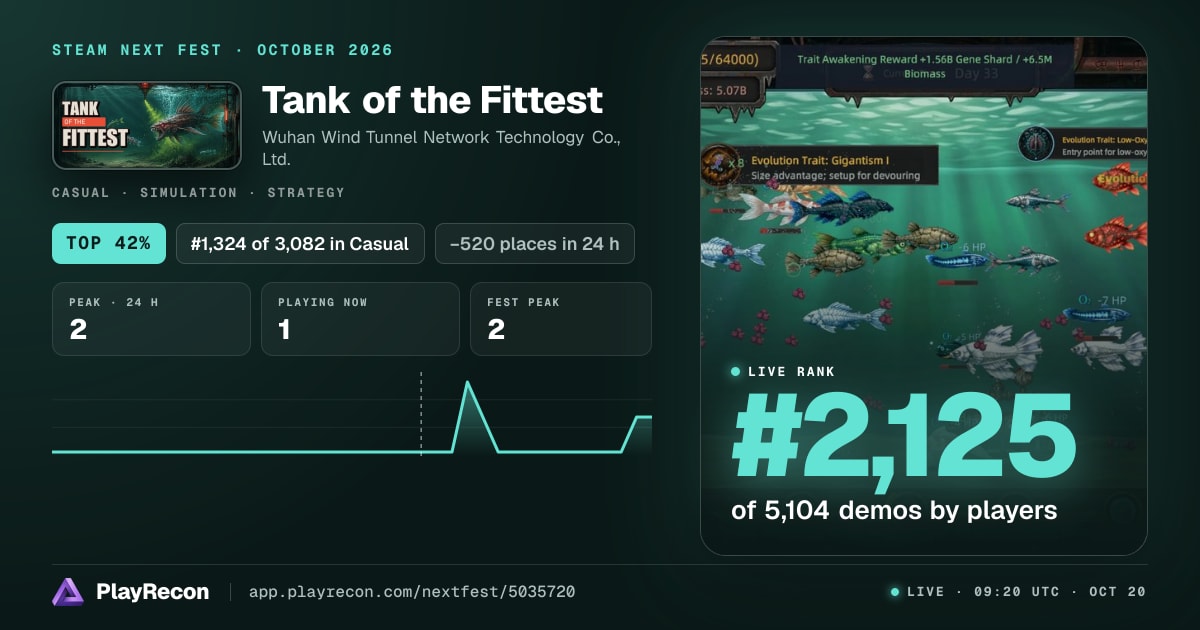 Tank of the Fittest in Steam Next Fest