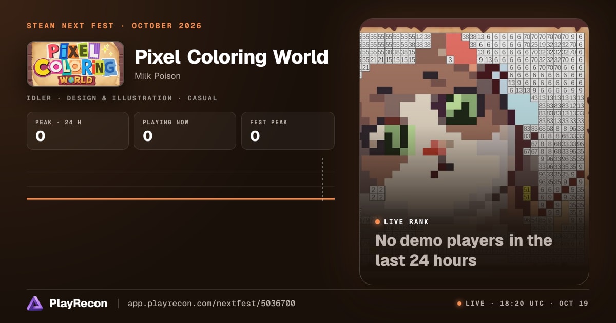 Pixel Coloring World in Steam Next Fest