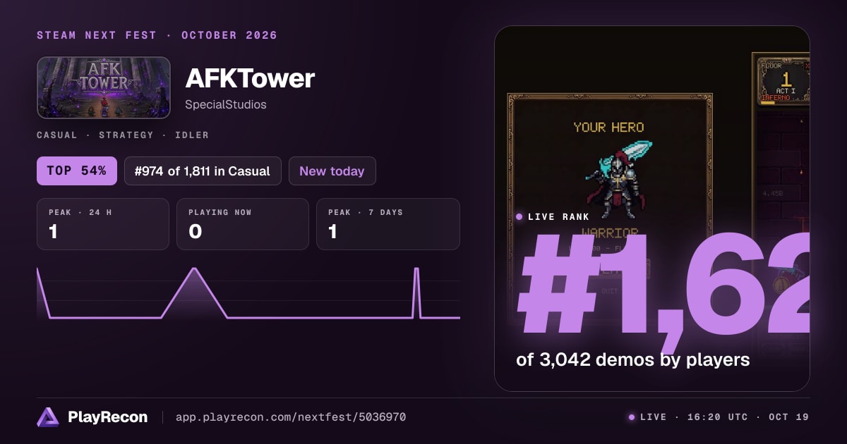 AFKTower au Steam Next Fest