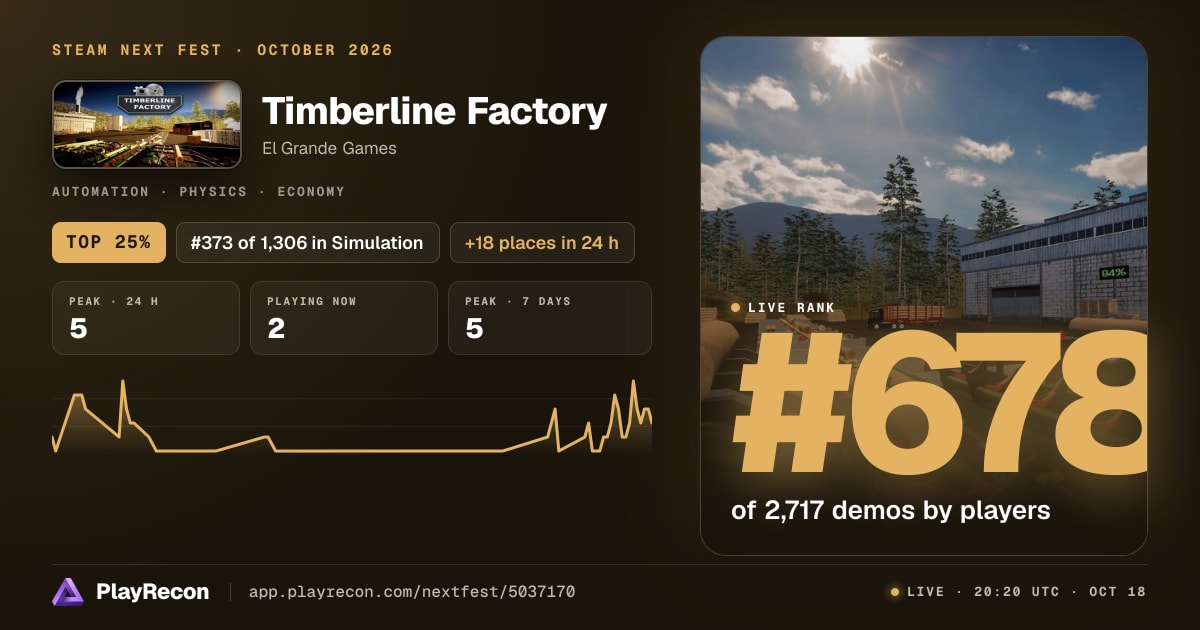Timberline Factory in Steam Next Fest