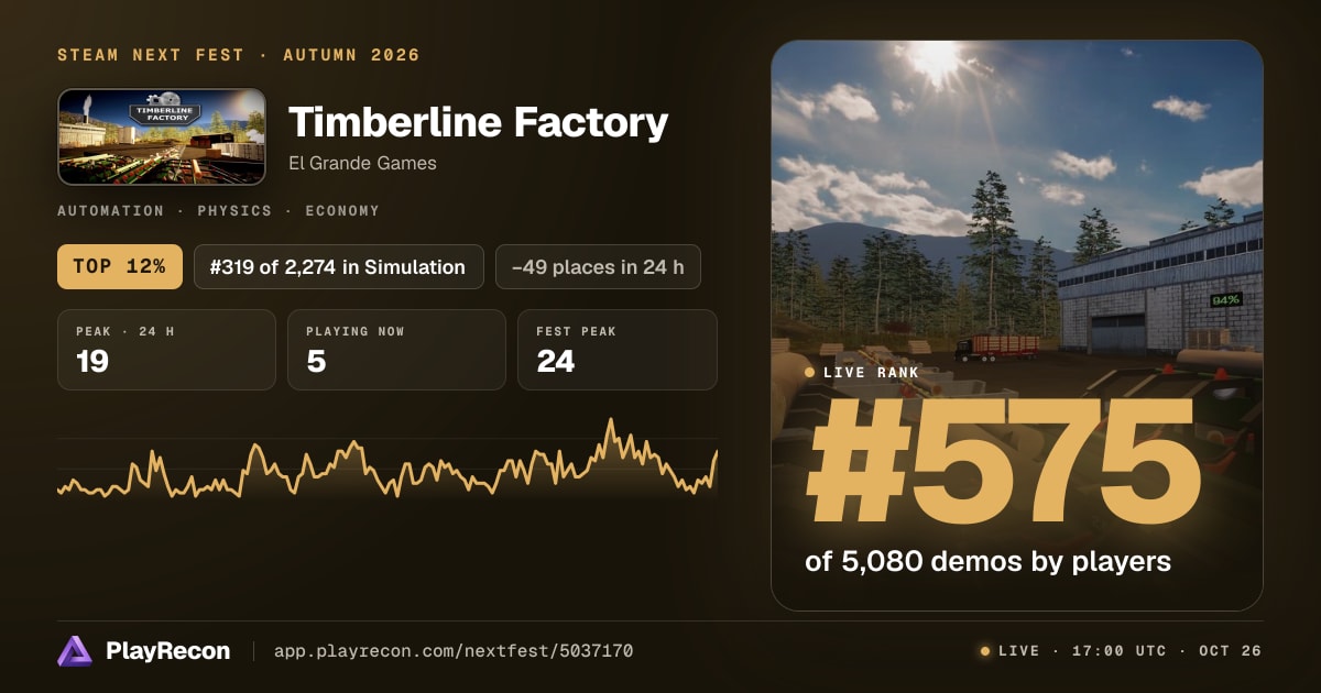 Timberline Factory in Steam Next Fest