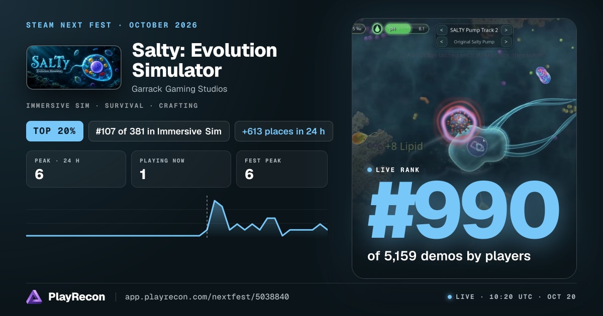 Salty: Evolution Simulator in Steam Next Fest