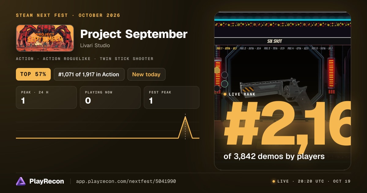Project September au Steam Next Fest