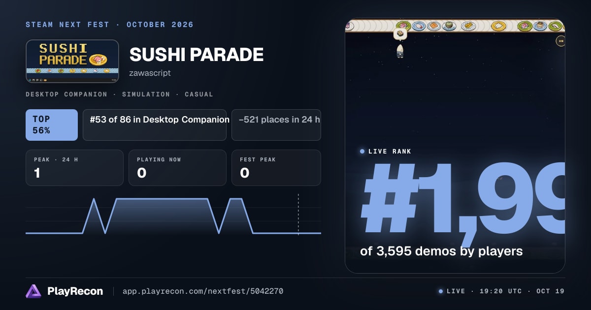SUSHI PARADE in Steam Next Fest